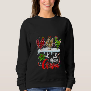 Moletom Mulheres Feliz Natal Três Galinhas Buffalo Leopa