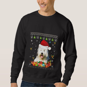 Moletom Mulheres Feliz Natal Velho Cachorro de Ovelha Ingl