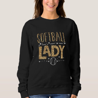 Moletom Mulheres Gráficas Leopardo Softball Lady Softball