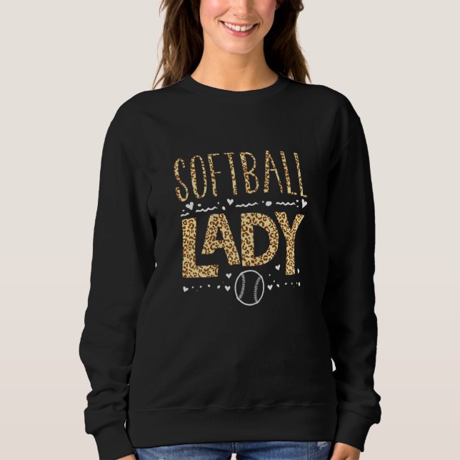 Moletom Mulheres Gráficas Leopardo Softball Lady Softball (Frente)