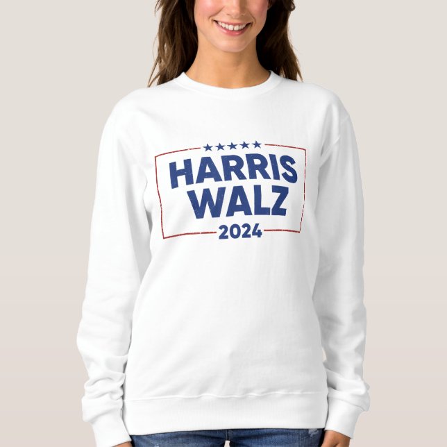 Moletom Mulheres Harris Valsa 2024 Eleição Kamala Harris (Frente)