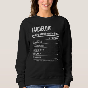 Moletom Mulheres Jaqueline Nutritional Facts Servindo Tama