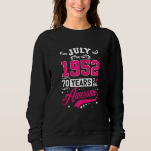 Moletom Mulheres Julho De 1952 70 Aniversário Roupa 70 Ano