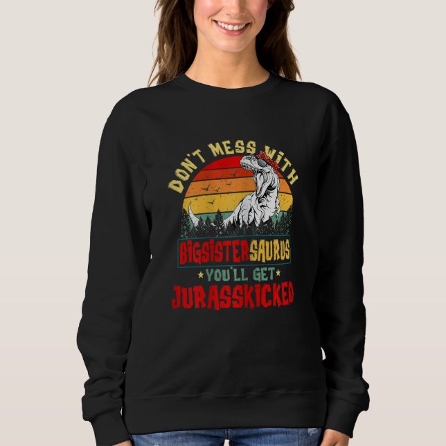 Moletom Mulheres Legal Big Sistersaurus Dinosaur Rex Cute  (Frente)