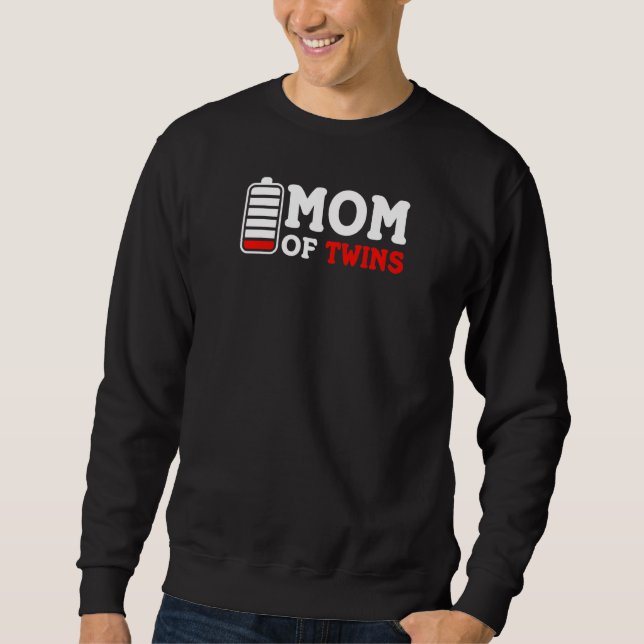 Moletom Mulheres Mãe De Gêmeos Vazios De Baterias Mãe S Da (Frente)
