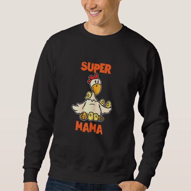 Moletom Mulheres Mamãe Chicken Super Mama Eu Melhor Mãe (Frente)