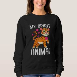 Moletom Mulheres Meu Tigre De Animal Espírito Eu Amo O Col