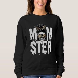 Moletom Mulheres Momster Halloween Mãe Monster Skull Lepar