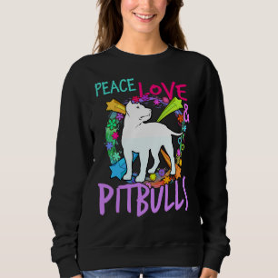Moletom Mulheres Paz Amor E Impressão Pitbull Touro Touro