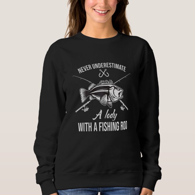 Moletom Mulheres pescando mulheres nunca subestimam Lady W (Frente)