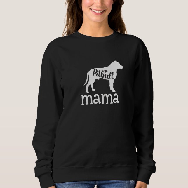Moletom Mulheres Pitbull Mama Pitbull Cachorro Cachorro Ca (Frente)