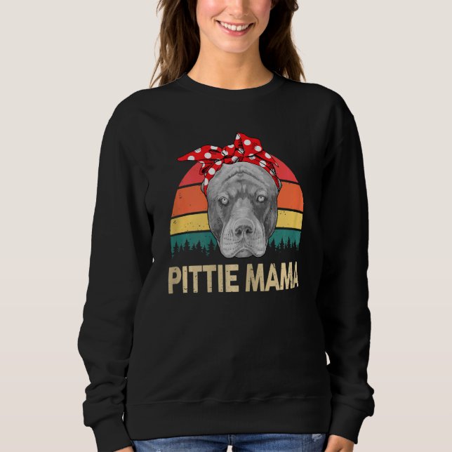 Moletom Mulheres Pitbull Pittie Mama Pitbull Mamma Pibble (Frente)