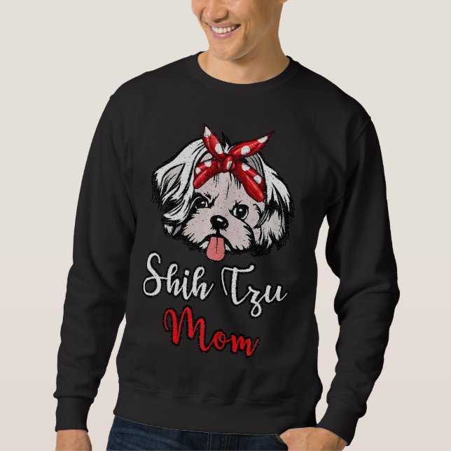 Moletom Mulheres Shih Tzu Mãe Tee Mãe Cachorros Mãe Pet Mo (Frente)