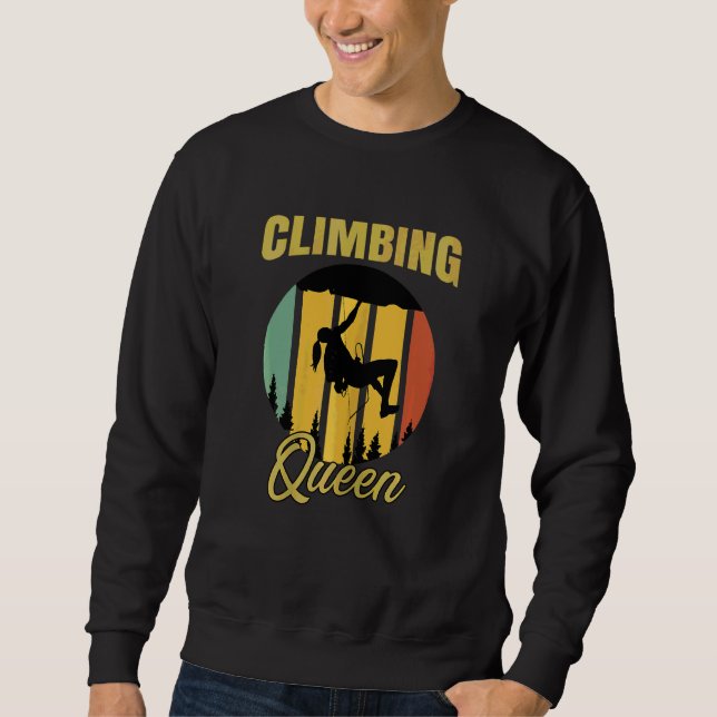 Moletom Mulheres Subindo Rainha Retro Boulder Rocks Boulde (Frente)