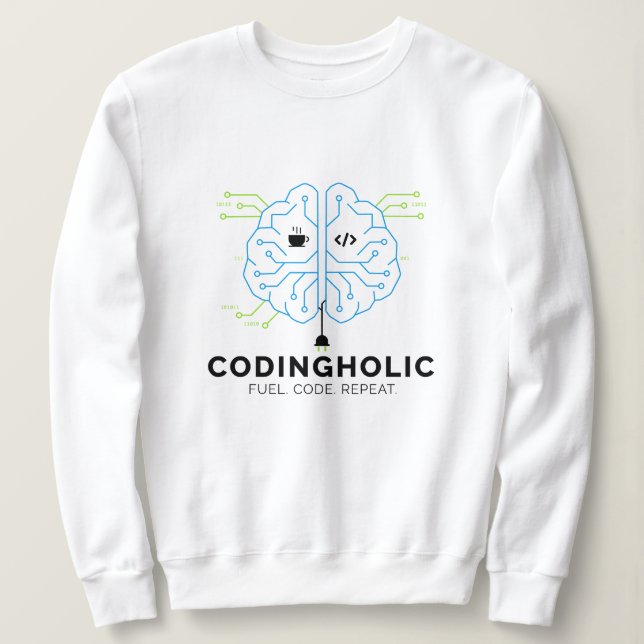 Moletom Mulheres Tecnologia Limpa Cérebro Codificação Gráf (Frente do Design)