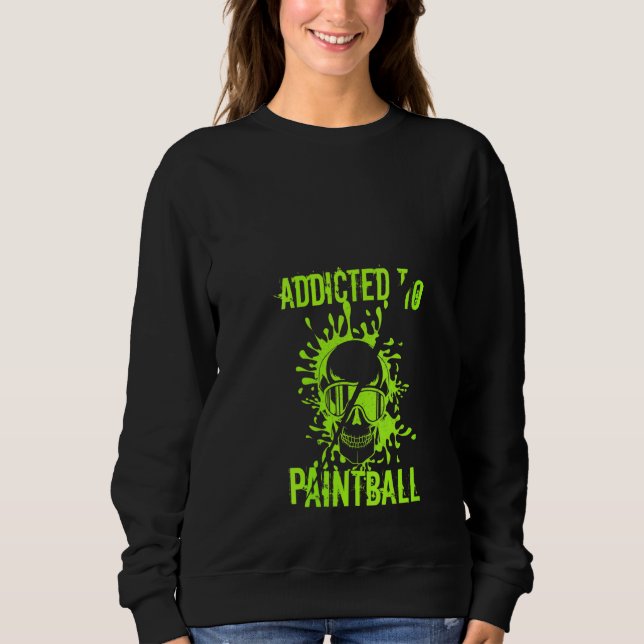 Moletom Mulheres Viciadas Pintball Airsoft Painter Skull P (Frente)