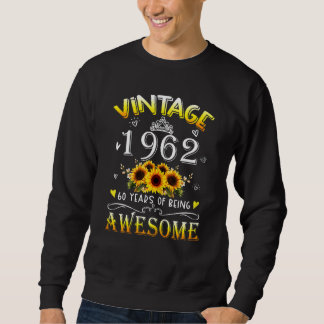 Moletom Mulheres Vintage 1962 Girassol 60º dia B 60 anos