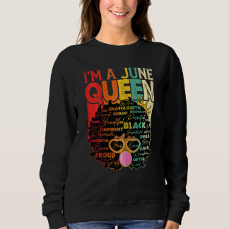 Moletom Mulheres Vintage Melanin Afro June Queen Black His