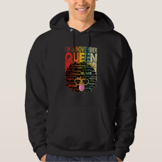 Moletom Mulheres Vintage Melanin Afro Novembro Rainha Pret