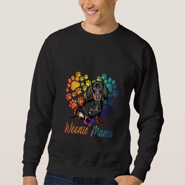 Moletom Mulheres Weenie Mama Funny Dachshund Lover Sausage (Frente)