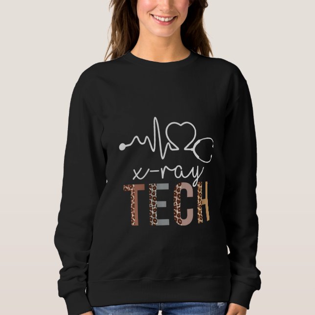 Moletom Mulheres X-Ray Tech Leopard Heartbeat Apreciação C (Frente)