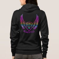 Multicolor Glitter Crânio Asas Anjos Monogramadas