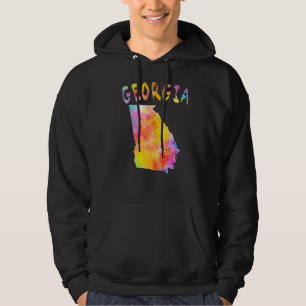 Moletom Multicolor Watercolor Georgia State Map Digital Ar