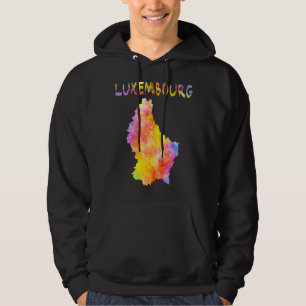Moletom Multicolor Watercolor Luxembourg Map Digital Ardua
