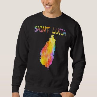 Moletom Multicolor Watercolor Santo Lúcia Map Digital Artí