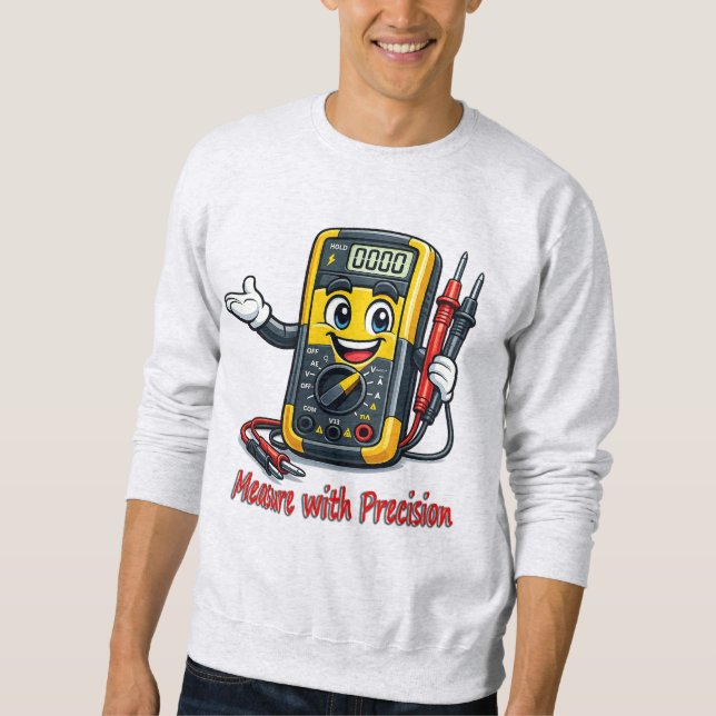 Moletom Multimeter Cartoon Measure With Precision Sweatshi (Frente)
