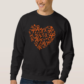 Moletom Multiple Sclerosis Awareness Orange Heart Ribbon M