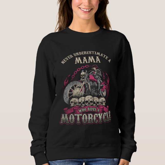 Moletom Mum biker chick motorcycle never underestimate (Frente)