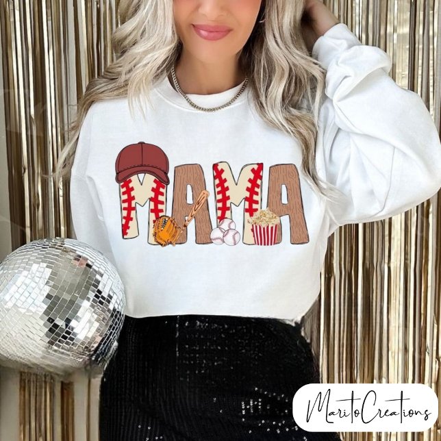 Moletom Mum's baseball sweater t-shirt, mother's day  (Criador carregado)