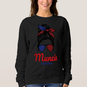 Moletom Muncie Indiana Retro Messy Bun