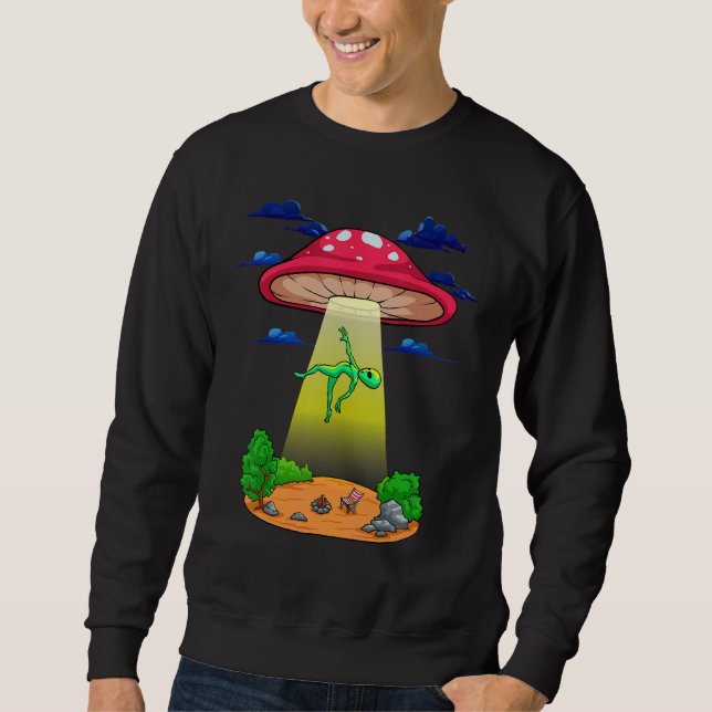 Moletom Mushroom Alien Abduction Psychedelic  Space UFO Fu (Frente)