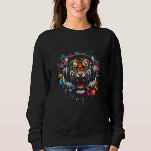 Moletom Music DJ Tiger com Fones de ouvido Art Colorful M