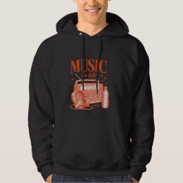 Moletom Music Is Life Vintage Design
