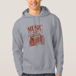 Moletom Music Is Life Vintage Design