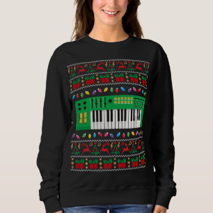 Moletom Music Keyboard Ugly Christmas Sweat Lights