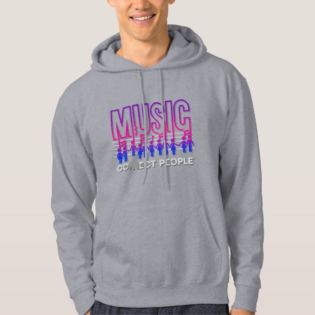 Moletom Música Conecta Pessoas | Homens Hoodie (Frente)