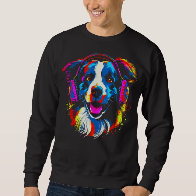 Moletom Música de DJ de Border Collie (Frente)