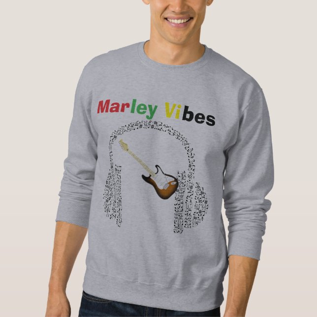 Moletom Música Mashup Marley Vibes cinza blusa (Frente)