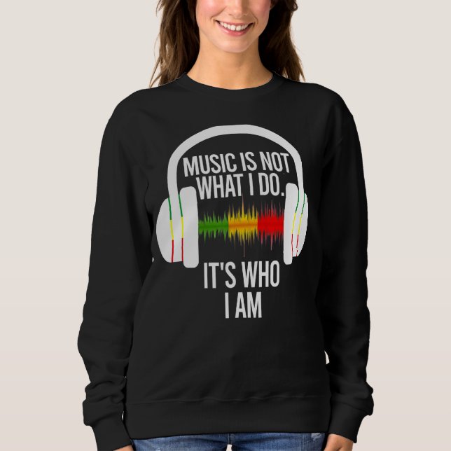 Moletom Música não é o que eu faço é quem eu sou Fones de  (Frente)