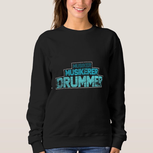 Moletom Musical Musical Drummer Aumenta Kit de Tambor (Frente)