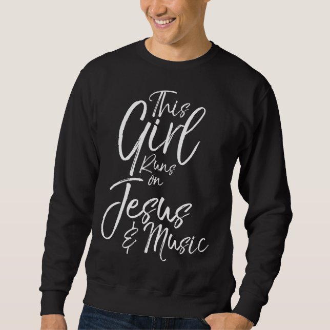 Moletom Músico Cristão Presente Esta Garota Funciona com J (Frente)