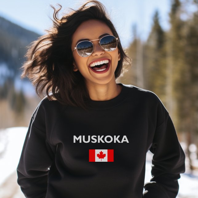 Moletom Muskoka Canadá Flag Dark Color (Criador carregado)