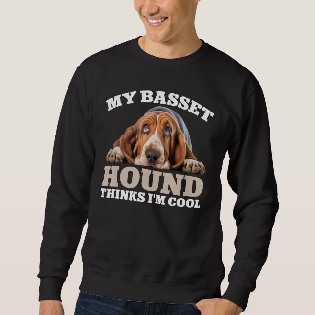 Moletom My Basset Hound thinks I m cool  dog (Frente)