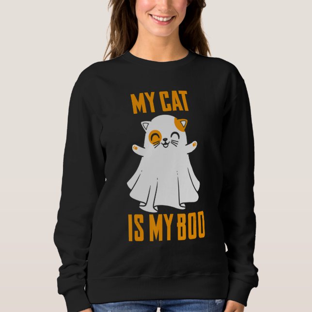 Moletom My Cat Is My Boo   Halloween Cat (Frente)