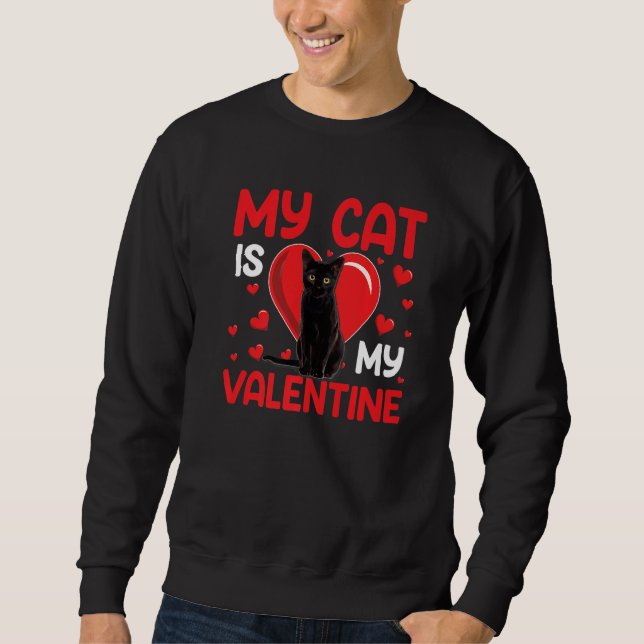 Moletom My Cat Is My Valentine Paw Heart Cat Owner Valenti (Frente)
