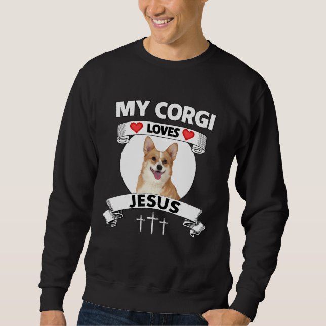 Moletom My Corgi Loves Jesus Christian Family Welsh Dog Mo (Frente)